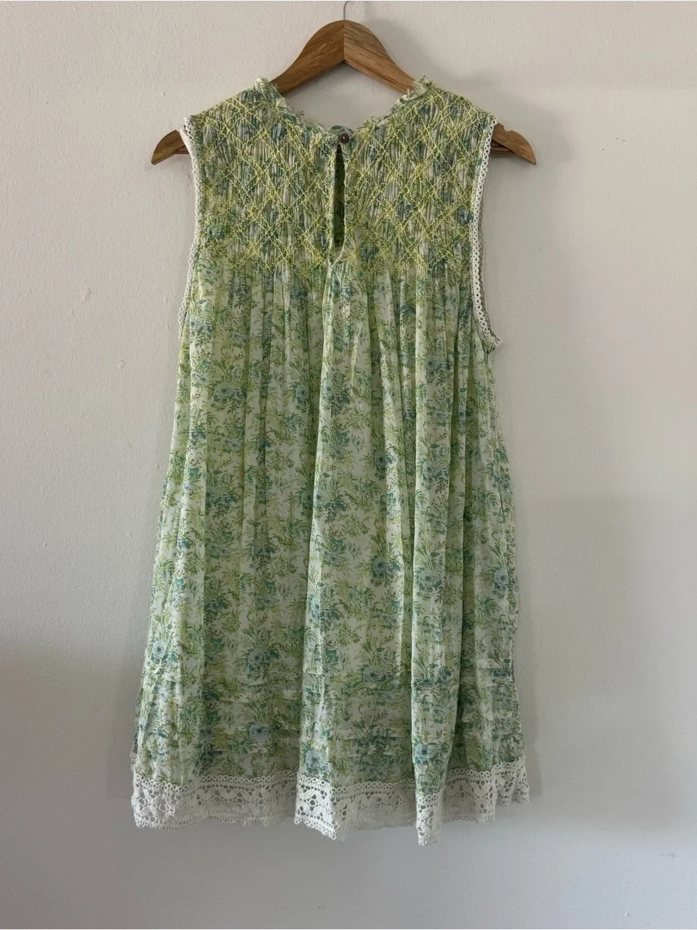 Free People S Floral Smocked Mini Dress Cottagecore Fairy Retro Prairie Coquette